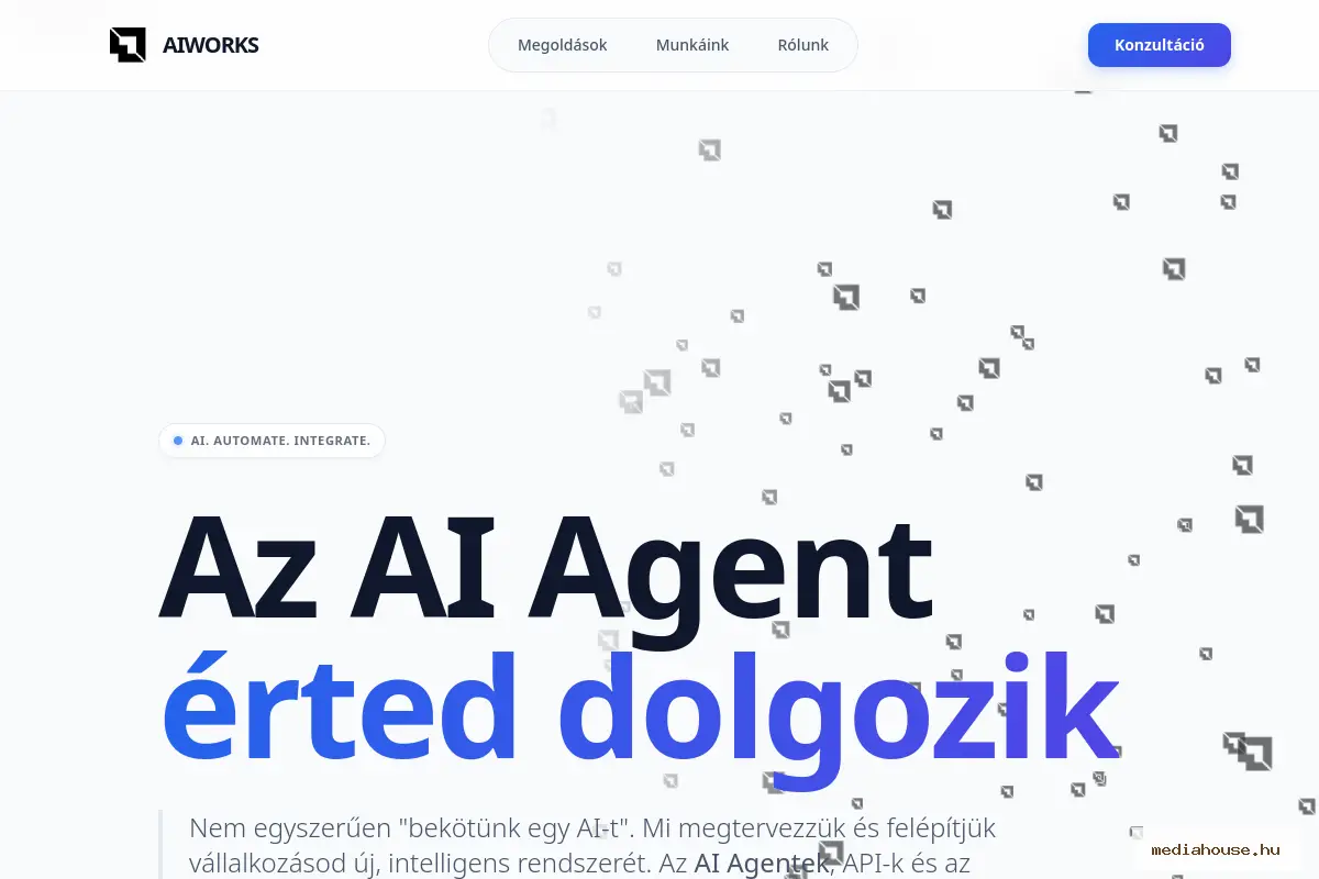 aiworks.hu weboldal előnézet - MediaHouse portfólió